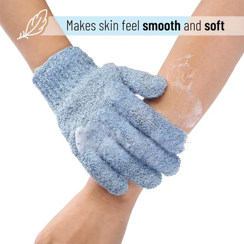 Vista 6 de Guantes exfoliantes y cepillo de limpieza facial de silicona