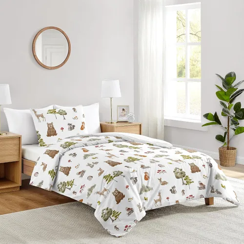 Vista 7 de Sweet Jojo Designs Juego de edredón individual de 2 piezas (montaña oso) para niños, ropa de cama para niños, ropa de cama en una bolsa con manta