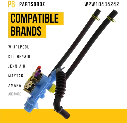 Vista 2 de PartsBroz WPW10435242 - Conjunto de válvula de entrada de agua, compatible con lavadora Whirlpool Maytag, reemplaza AP6021375 W10435242 2311853