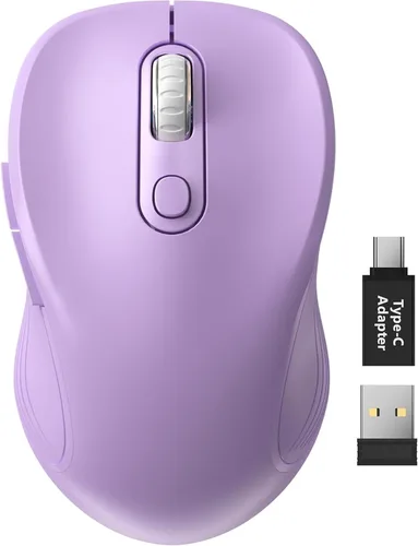 Vista 20 de Trueque - Ratón inalámbrico para laptop, ratón de computadora ergonómico de 2.4GHz con botones de atrás y adelante, 3 niveles de DPI ajustables, 6