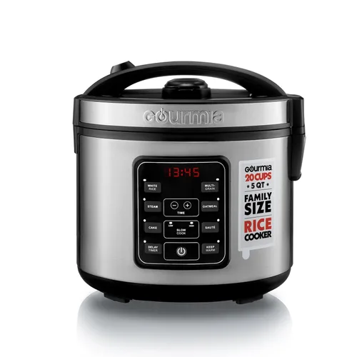 Vista 11 de Arrocera Gourmia – Capacidad de 3 Qt, 12 tazas cocidas, 6 tazas sin cocinar, controles digitales, cocedor de granos y vaporera, cesta de vapor