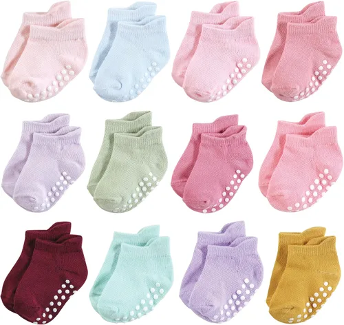 Vista 7 de Hudson Baby Calcetines antideslizantes unisex para bebé, Rosado