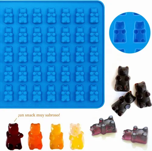 Vista 4 de Sidosir 4 Piezas Moldes de Ositos de Goma, Molde de Chocolate de Silicona Antiadherente para Dinosaurio, Dona, Corazón, Moldes de Dulces de Silicona