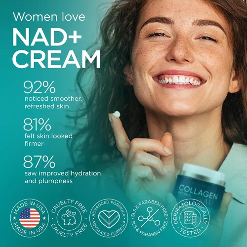Vista 5 de Crema de Colágeno NAD+ para Rostro con Retinol Ácido Hialurónico Niacinamida para Todo Tipo de Piel - Hidratante Facial Anti-Envejecimiento