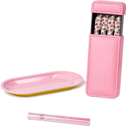 Vista 12 de OZCHIN Porta-cigarrillos con extracción y empuje, pipa para fumar tabaco, estuche para cigarrillos, regalos, mantiene 4 de tamaño rey, gran regalo