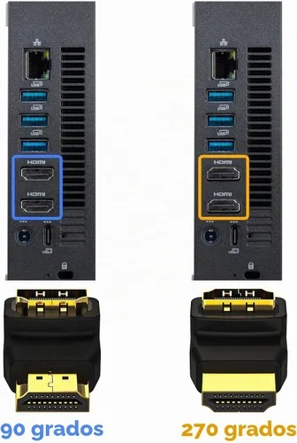 Vista 6 de VCE Adaptador HDMI de 90 y 270 Grados, 2 unidades, Adaptador Conector HDMI Macho a Hembra de Ángulo Recto L, Soporta 3D&4K