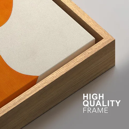Vista 155 de SIGNFORD - Set de obras de arte en lienzo enmarcado para pared, ilustraciones abstractas de neblina del desierto en tonos neutros beige y marrón