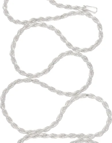 Vista 3 de Collar de cadena de plata de ley de 0.079in con corte de diamante (longitudes de 14, 16, 18, 20, 22, 24, 26, 28, 30, 32, 34, 36 pulgadas)