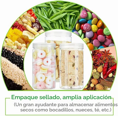 Vista 4 de 3 tarros redondos de plástico transparente de 46 onzas líquidas, tarros de plástico vacíos con tapas, tarros de almacenamiento de plástico
