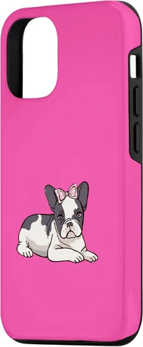 Vista 2 de iPhone 15 Francés Bulldog Francés Perro Cachorro Lindo Arco Mascota Cachorros Amor Caso