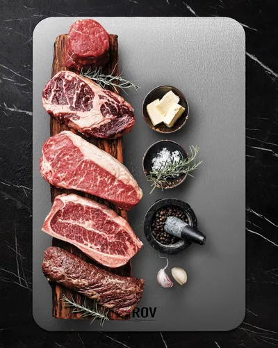 Vista 2 de Katori Titanium Cutting Board, 100% Pure Titanium Cutting Boards For Kitchen, Best Non Toxic chopping board, Dishwasher safe, Hygiene and Durability