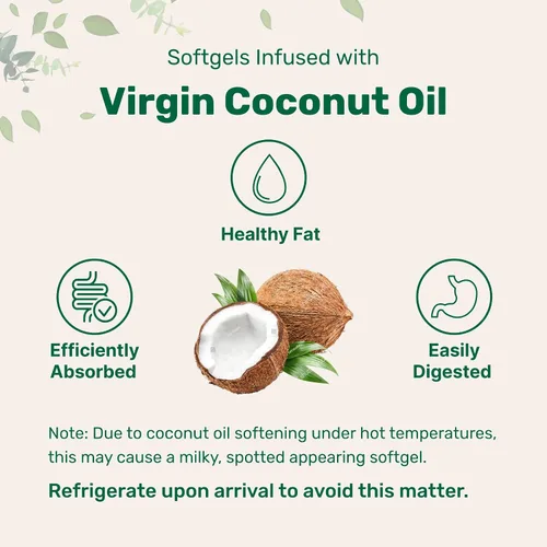 Vista 4 de Micro Ingredients Biotin 5,000mcg 365 cápsulas blandas de aceite de coco virgen, liberación rápida, suministro de un año Apoya el cabello