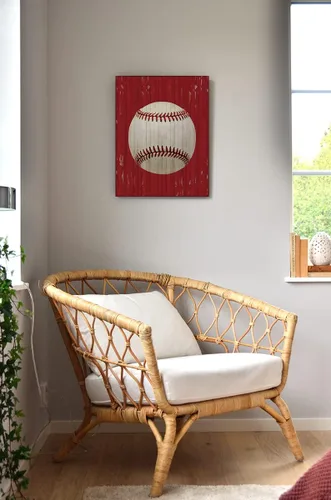 Vista 3 de Lienzo de béisbol retro de granja, impresiones artísticas para pared, letreros enmarcados para el hogar, niños, guardería, salas deportivas, jardín