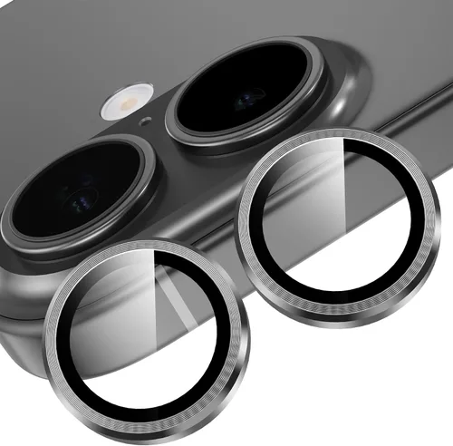Vista 14 de YWXTW Protector de lente de cámara para iPhone 15/15 Plus/16e/ 17e, anillo de metal antiarañazos individual protector de pantalla de vidrio templado