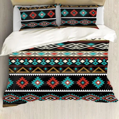 Vista 38 de ZFRXIGN Southwester - Juego de ropa de cama para mujeres y hombres, funda de edredón de estilo indio nativo americano, tamaño individual, 1 funda