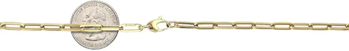 Vista 4 de WJD Exclusives Collar de cadena alargada con clip de oro amarillo de 14 quilates, 0.157 in, 16 "-30