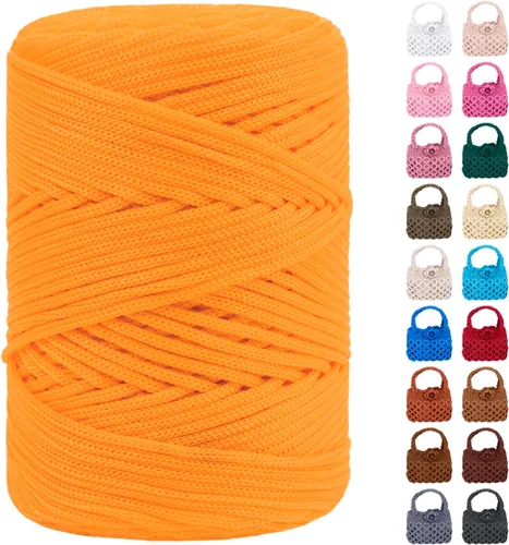 Vista 24 de Cordón de macramé de poliéster de 1/8 pulgadas x 169 metros, cordón de macramé trenzado de polipropileno, hilo de poliéster para tejer bolsos