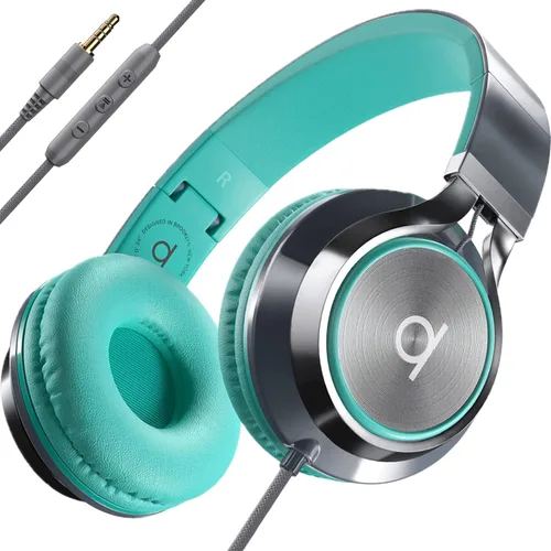 Vista 11 de Artix CL750 audífonos plegables con aislamiento de sonido, supraaurales, con cable, con micrófono y control de volumen, audífonos estéreo