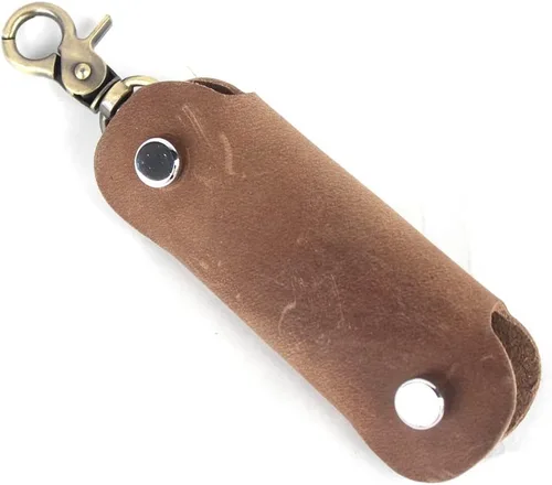 Vista 16 de Handmade Thick Cowhide Hook Small Key Bag Keycases key organizer Vintage