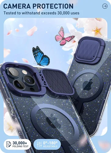 Vista 4 de i-Blason Cosmo - Funda magnética para iPhone 15 Pro Max MagSafe con soporte para funda para cámara, estilo delgado, funda de cuerpo completo