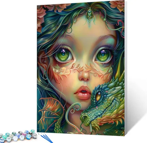 Vista 24 de Kit de pintura por números, lienzo de 16 x 20 pulgadas, pintura al óleo para niños, 16 x 20 pulgadas, pintura al óleo para adultos, adultos