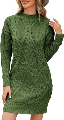 Vista 2 de Dokotoo Suéteres de otoño con cuello alto, suéter grueso, ropa de invierno para mujer, suéter casual 2023
