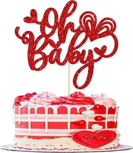 Vista 93 de Ephlyn 24 adornos para cupcakes con purpurina para el día de San Valentín, dulce amor, corazón, día de San Valentín, decoración para cupcakes