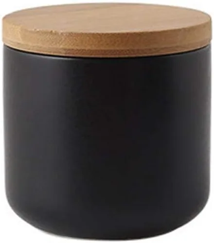 Vista 10 de YYW - Recipientes de almacenamiento de alimentos de cerámica con tapas, tarro de almacenamiento de alimentos de 27.1 fl oz/27oz Black Kitchen