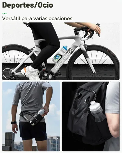 Vista 8 de ROCKBROS - Botella de agua para bicicleta, 20-25 onzas, sin BPA, a prueba de fugas, botella exprimible