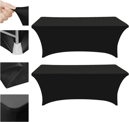 Vista 29 de Eurmax USA - Manteles rectangulares ajustables de elastano de 4 pies, mantel elástico para bodas, eventos o para decorar la mesa del patio
