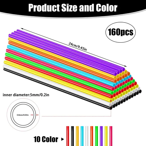 Vista 3 de 160 piezas de fundas para radios de bicicleta, 10 colores mezclados, fundas para radios de bicicleta, protector para motocicleta, bicicleta, silla