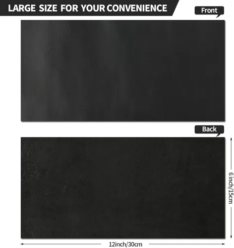 Vista 3 de RingSun Hojas de cuero genuino para manualidades (0.079 pulgadas), cuero de grano completo para costura de herramientas (6 x 12 pulgadas, negro)