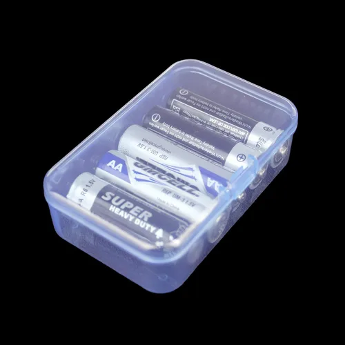 Vista 8 de 12 cajas de plástico rectangulares de plástico, contenedores organizadores vacíos con tapas con bisagras para objetos pequeños y otros proyectos