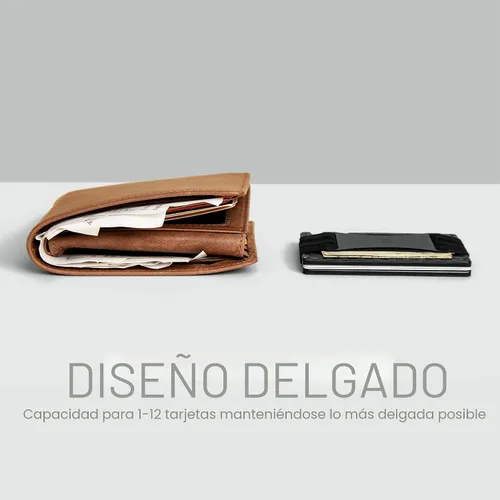 Vista 6 de Cartera Ridge para Hombres - Cartera Delgada Minimalista Compacta y Portarjetas, Carteras de Bolsillo Frontal con Protección RFID para Hombres