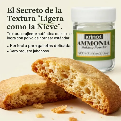 Vista 3 de Krinos Amoníaco - Polvo de hornear para pastelería crujiente, 0.8 oz