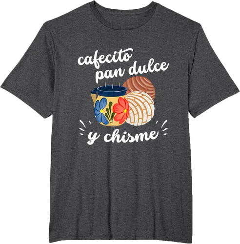 Vista 15 de Camiseta Cafecito Pan Dulce y Chisme Mexican Hispanic Pride Breakfast Negro