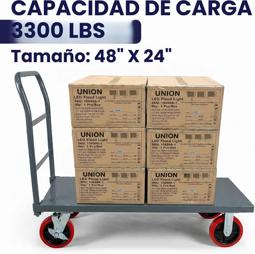 Vista 4 de 5Seconds Carrito de plataforma, capacidad de 3300 libras, placa de diamante Carrito de diamantes-gris