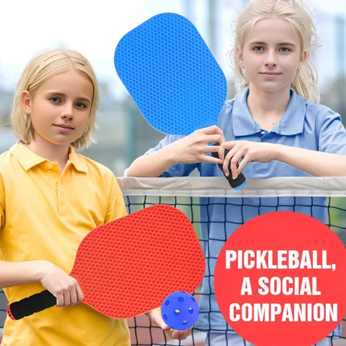 Vista 4 de GOODLYSPORTS Juego de 2 palas de pickleball para niños, raqueta ligera de pickleball, juegos al aire libre para niños de 4 a 8 años, regalos