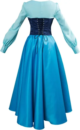 Vista 3 de SIDNOR Women Girls Ariel Cosplay Dresses Costume Princess Party Outfit Ball Gown Uniform Blue
