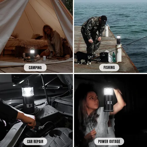 Vista 4 de Regalo de Navidad para él, linterna LED de campamento, multiherramienta y equipo de pesca para exteriores, camping, senderismo, regalos