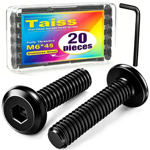 Vista 27 de Taiss 10 piezas de tornillos de cabeza hexagonal de 5/16-18x1, pernos para muebles, tornillos para muebles de acero inoxidable 304, pernos de 1/4
