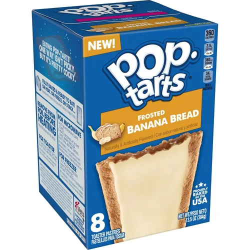 Vista 7 de Pop-Tarts - Tostadas, alimentos para el desayuno, bocadillos para niños, pan de plátano glaseado (96 Pop-Tarts)