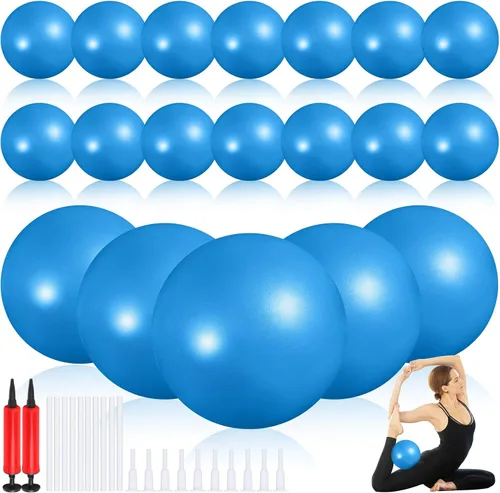 Vista 17 de Sotiff 20 pelotas pequeñas de ejercicio de pilates de 9 pulgadas, mini pelotas de barra de yoga para estabilidad, fitness, terapia física