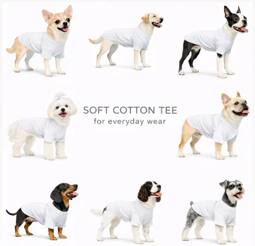 Vista 124 de Lovelonglong 2019 - Ropa para mascotas, Disfraces para Perro, Ropa Camisetas en blanco para Perros Grande Medianos Pequeños 100% Algodón 18