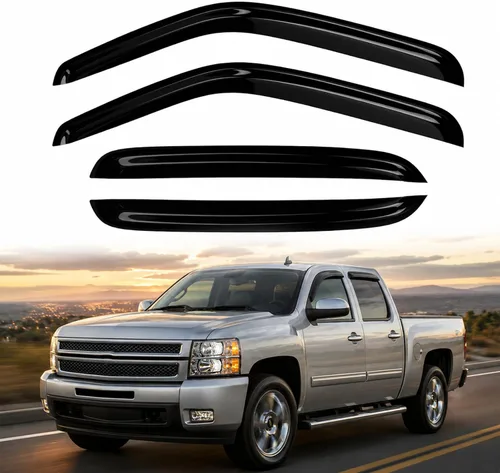 Vista 55 de 4 protectores de lluvia para Chevy Equinox 2010-2017, viseras de ventana, deflectores, parasoles, cinta de ventilación en canal hacia fuera
