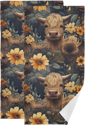 Vista 24 de Juego de 2 toallas de baño de color morado, remolques de mano de lobo, toallas de baño, toallas suaves y absorbentes para baño, cocina, gimnasio