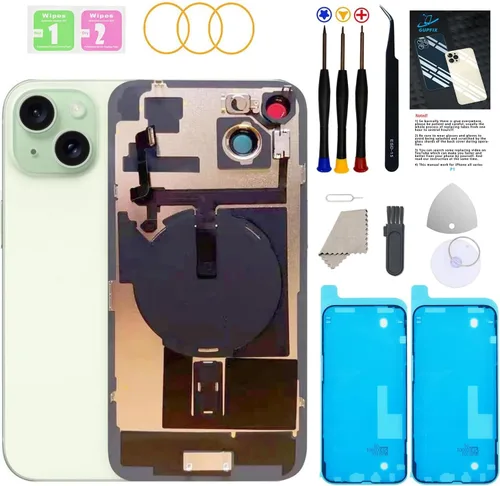Vista 42 de Reemplazo de cristal trasero para iPhone 15Pro Max con herramientas Repir Big Hole OEM Rear Cover Glass Pre-Installed Internal Parts Easier
