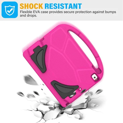 Vista 5 de SUPLIK Funda para niños para iPad de 9ª/8ª/7ª generación - 10.2 pulgadas 2021/2020/2019 Funda con protector de pantalla integrado, asa resistente a