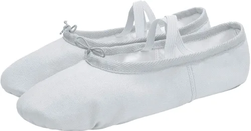 Vista 3 de L-RUN Zapatos de ballet para niñas, zapatos de baile suaves para mujer, zapatillas de ballet de lona para uso diario, zapatos de yoga planos