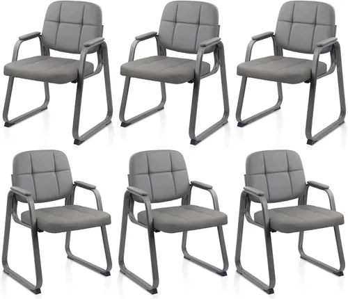 Vista 22 de CLATINA Silla de recepción de invitados, sillas de sala de conferencias, sillas de sala de espera con brazos acolchados, silla de escritorio sin